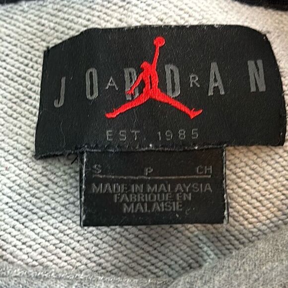 Nike Air Jordan Wings Swoosh Gray Pullover Hoodie Hooded Sweatshirt Mens Small S - Picture 6 of 8